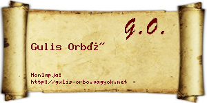Gulis Orbó névjegykártya